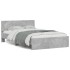 Estructura de cama cabecero y luces LED gris hormigón