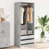 Armario de madera de ingeniería gris hormigón 80x50x200