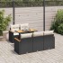 Set sofás jardín y cojines 6 pzas ratán sintético acacia