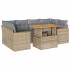 Set sofás jardín y cojines 6 pzas ratán sintético acacia