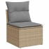 Set sofás jardín y cojines 6 pzas ratán sintético acacia
