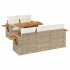 Set sofás jardín y cojines 6 pzas ratán sintético acacia