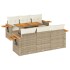 Set sofás jardín y cojines 7 pzas ratán sintético acacia