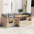 Set sofás jardín y cojines 7 pzas ratán sintético acacia