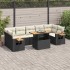 Set sofás jardín y cojines 8 pzas ratán sintético acacia