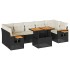Set sofás jardín y cojines 8 pzas ratán sintético acacia