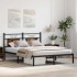 Estructura de cama sin colchón madera roble ahumado 140x200