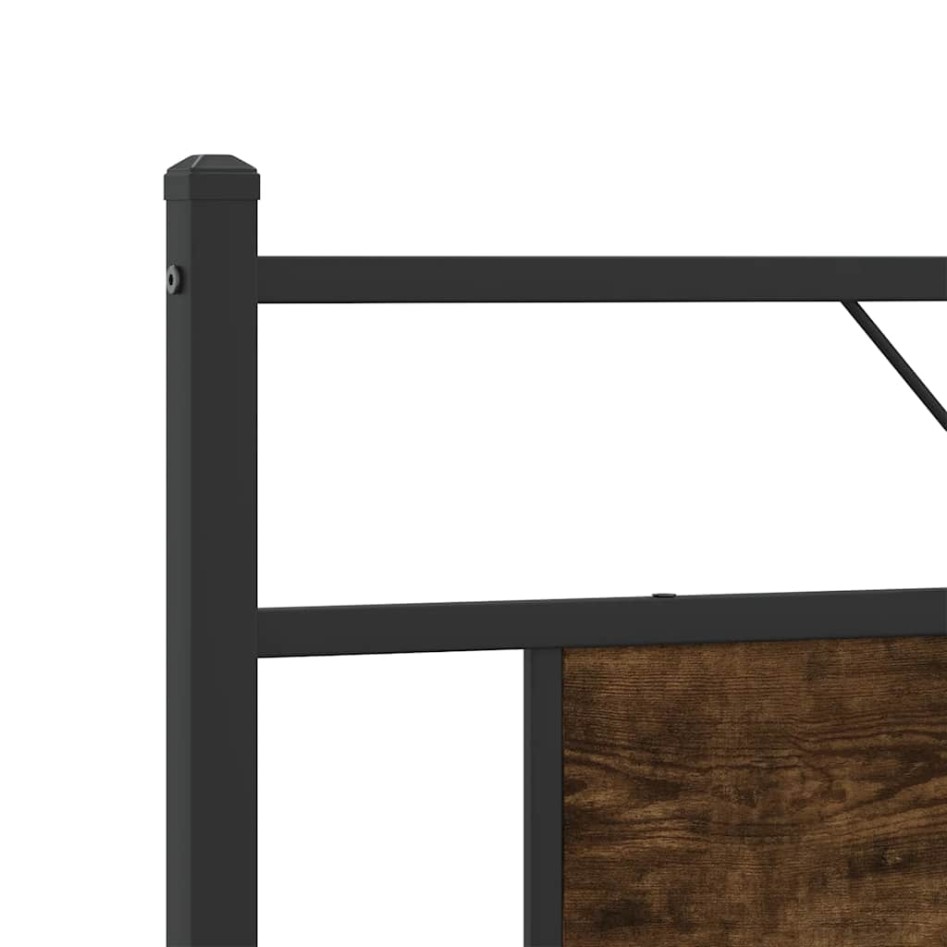 Estructura de cama sin colchón roble ahumado 160x200