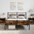 Estructura de cama sin colchón madera roble ahumado 140x190