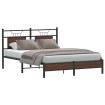 Estructura de cama sin colchón madera marrón roble 140x190 cm