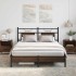 Estructura de cama sin colchón madera marrón roble 140x190