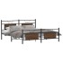 Estructura de cama sin colchón metal marrón roble 160x200