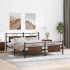 Estructura de cama sin colchón metal marrón roble 160x200