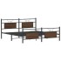 Estructura de cama sin colchón metal marrón roble 160x200