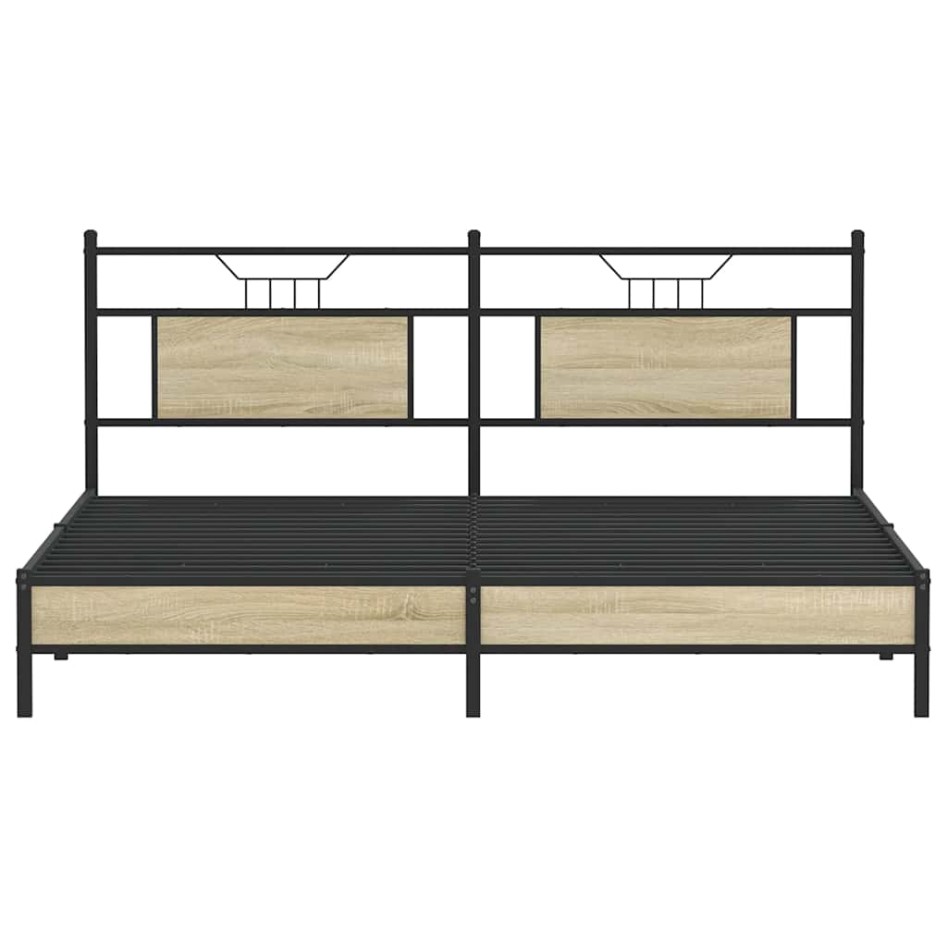 Estructura de cama madera de ingeniería roble Sonoma 160x200