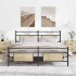 Estructura de cama sin colchón metal roble Sonoma 180x200