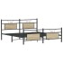 Estructura de cama sin colchón metal roble Sonoma 180x200