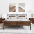 Estructura de cama sin colchón metal marrón roble 160x200