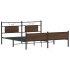 Estructura de cama sin colchón metal marrón roble 160x200