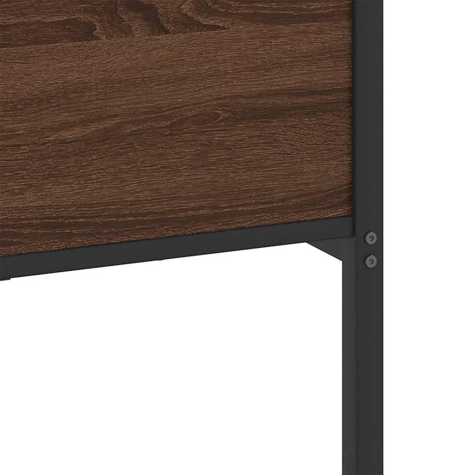 Estructura de cama sin colchón metal marrón roble 160x200