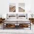 Estructura de cama sin colchón metal roble ahumado 180x200