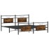 Estructura de cama sin colchón metal roble ahumado 180x200