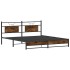 Estructura de cama sin colchón metal roble ahumado 180x200