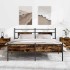 Estructura de cama sin colchón metal roble ahumado 180x200