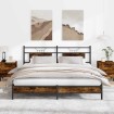 Estructura de cama sin colchón roble ahumado 183x203 cm