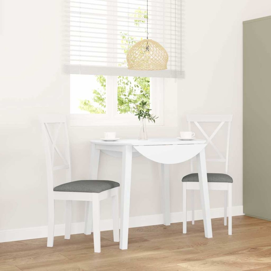 Sillas de comedor con cojines 2uds madera maciza blanco