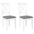 Sillas de comedor con cojines 2uds madera maciza blanco