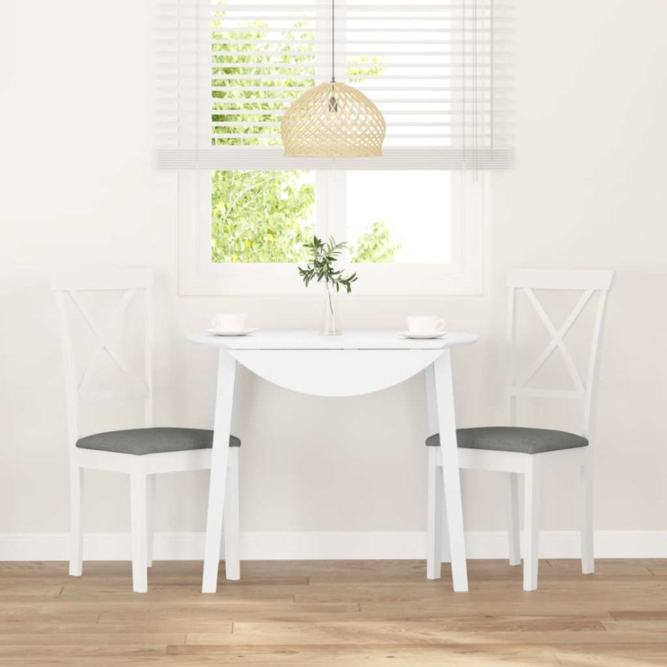 Sillas de comedor con cojines 2uds madera maciza blanco