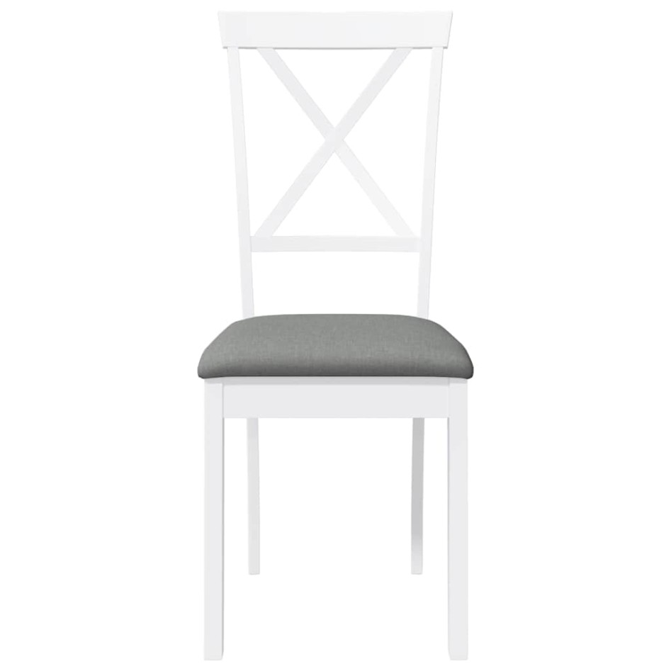 Sillas de comedor con cojines 2uds madera maciza blanco