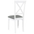 Sillas de comedor con cojines 2uds madera maciza blanco