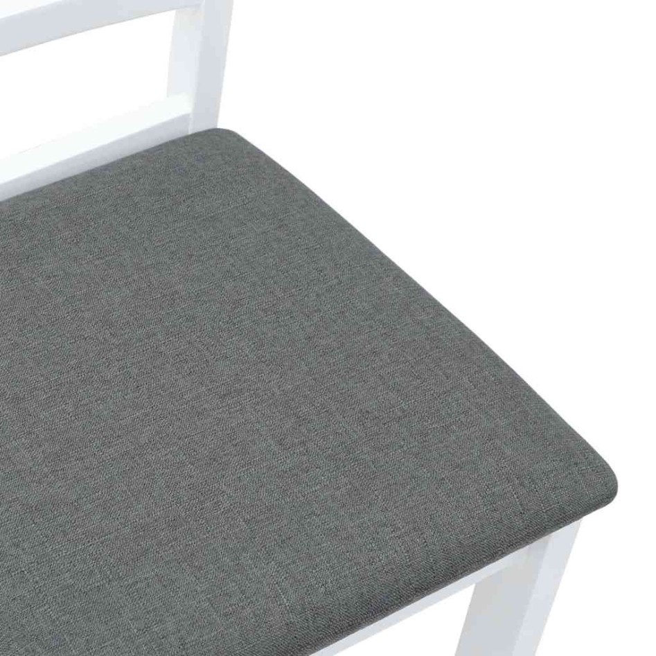 Sillas de comedor con cojines 2uds madera maciza blanco