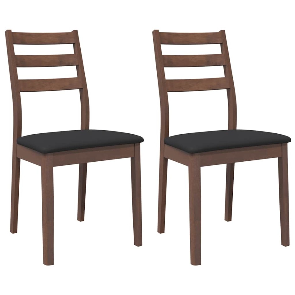 Sillas de comedor con cojines 2 uds madera maciza marrón