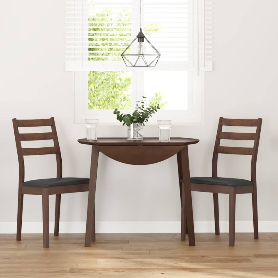 Sillas de comedor con cojines 2 uds madera maciza marrón