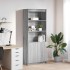 Aparador alto madera de ingeniería gris Sonoma 70x35x180