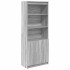 Aparador alto madera de ingeniería gris Sonoma 70x35x180