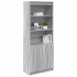 Aparador alto madera de ingeniería gris Sonoma 70x35x180