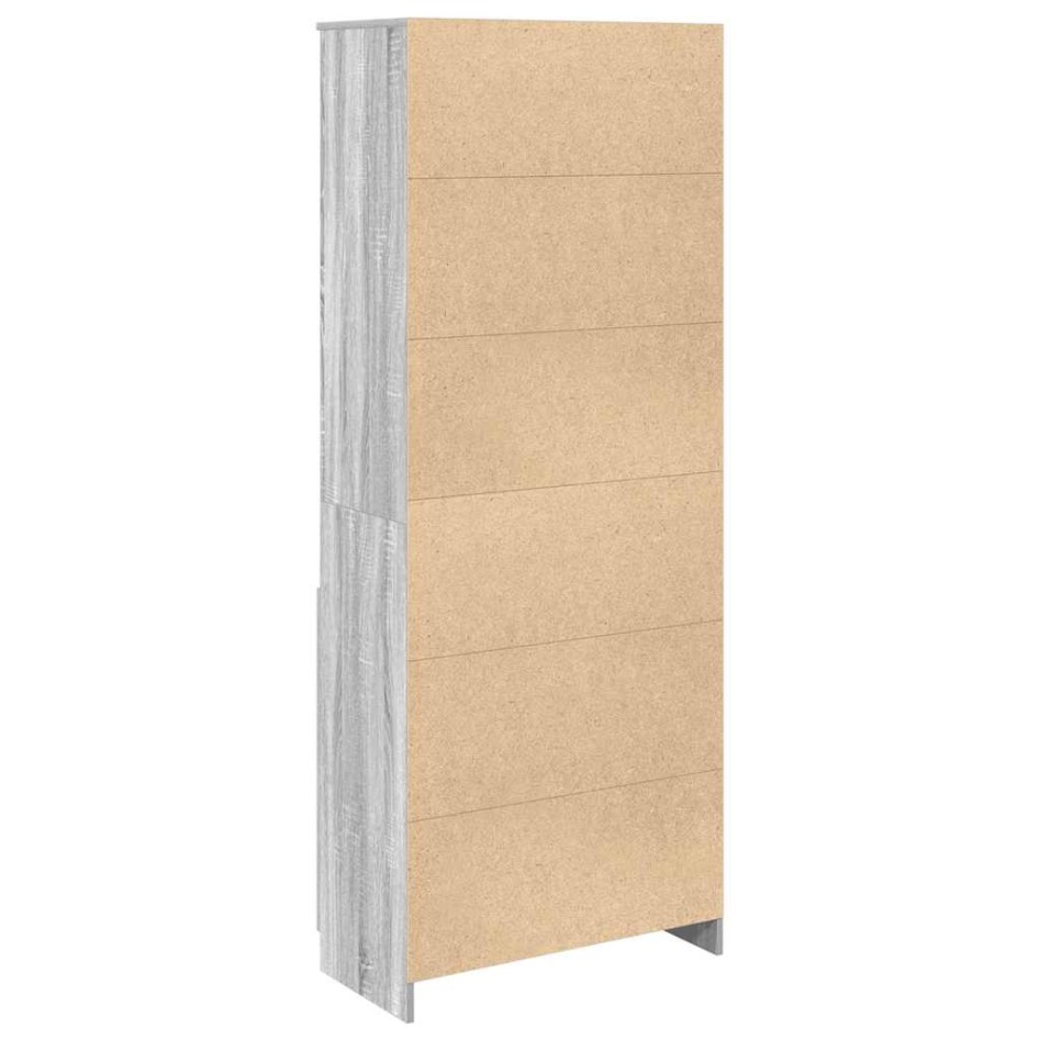 Aparador alto madera de ingeniería gris Sonoma 70x35x180