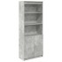 Aparador alto madera de ingeniería gris hormigón 70x35x180