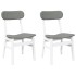 Sillas de comedor con cojines 2uds madera maciza blanco