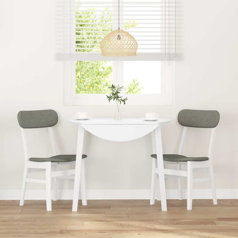 Sillas de comedor con cojines 2uds madera maciza blanco