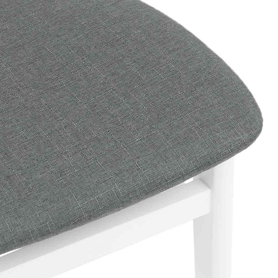 Sillas de comedor con cojines 2uds madera maciza blanco