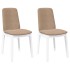 Sillas de comedor con cojines 2uds madera maciza blanco