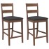 Taburetes de bar con cojines 2 uds madera maciza marrón