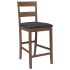 Taburetes de bar con cojines 2 uds madera maciza marrón