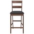 Taburetes de bar con cojines 2 uds madera maciza marrón