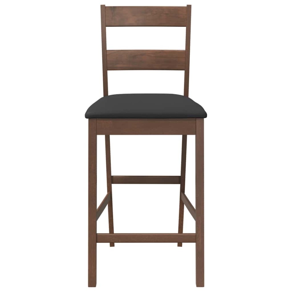 Taburetes de bar con cojines 2 uds madera maciza marrón